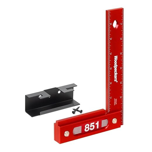 Woodpeckers Precision Woodworking Square, 200MM, Aluminum, USA Made, Feature Packed Metric Square, Self Standing, Shoulder Lip, Laser Engraved Scales