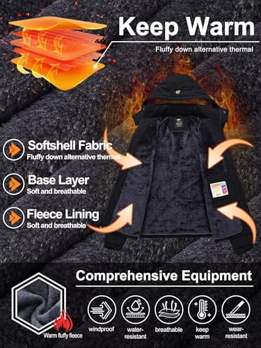 QPNGRP Mens Waterproof Ski Snowboard Jacket Winter Windproof Snow Coat