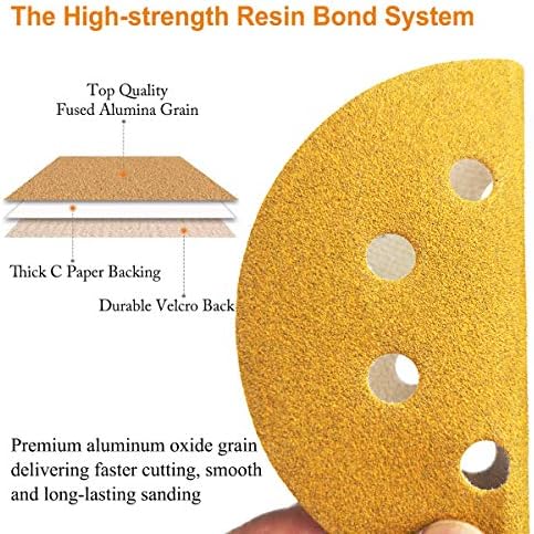 5-Inch 8-Hole Hook and Loop Sanding Discs 320-Grit, 200-Pack
