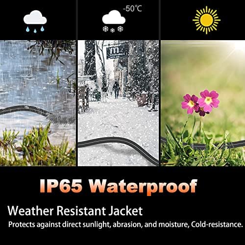 HUANCHAIN Indoor Outdoor Black Extension Cord 10 FT Waterproof 16/3 Gauge