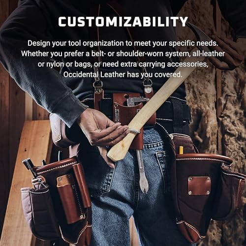 Occidental Leather 3" Ranger Leather Work Belt - XX-Large, OxyRed - Bridle Leather, Heavy-Duty Steel Roller Buckle, Edge Stitched - Made in USA