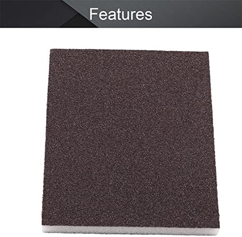 Utoolmart Sanding Sponge Sanding Blocks, 100 Grit Wet Dry Sandpaper Sponge, Washable and Reusable Sand Sponge Kit, for Kitchen Cookware Cleaning and Rust Removal of Rusted Metal, Grey, 4 Pcs