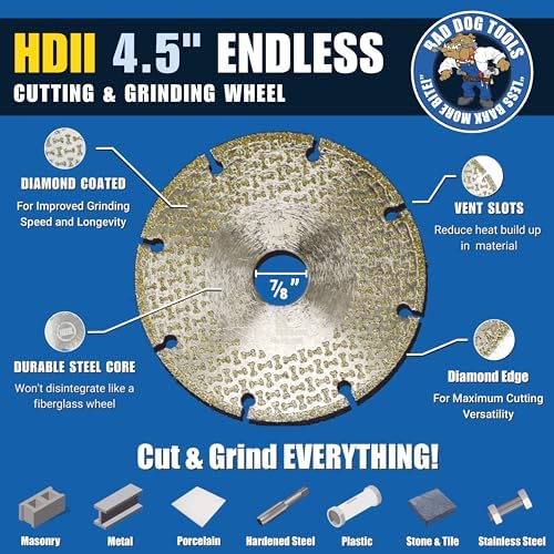 Bad Dog Tools 4.5" Endless HDII Multipurpose Cut/Grind Diamond Wheel