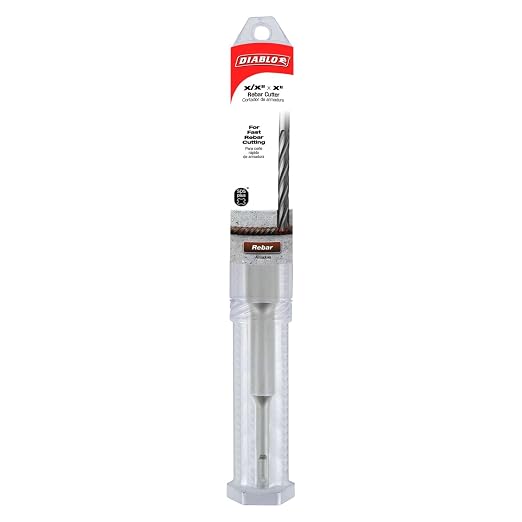 Diablo SDS-Plus Rebar Cutter for Cutting Rebar and Steel in Concrete - 1-1/4" Diameter, 12" Length, 5" Working Length - DMAPLRC1090