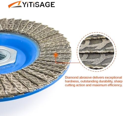 4.5" Diamond Flap Disc,Plastic Back Grinding Wheel for Marble,Ceramics,Sander Tile,Stone,Glass,Concrete(Grit 200-1pc)