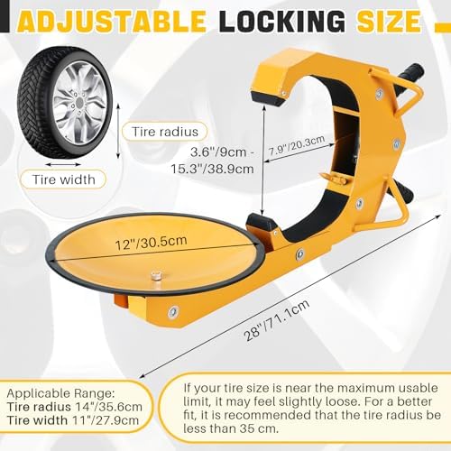 DASBET Wheel Lock 2 Pack Tire Boot Lock