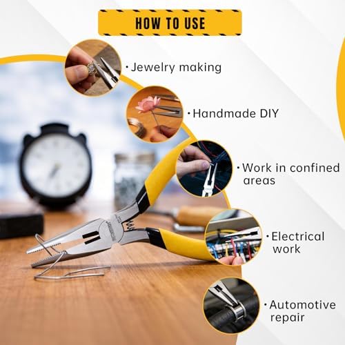 BOOSDEN 5" Small Needle Nose Pliers, Jewelry Pliers Set with Side Cutter