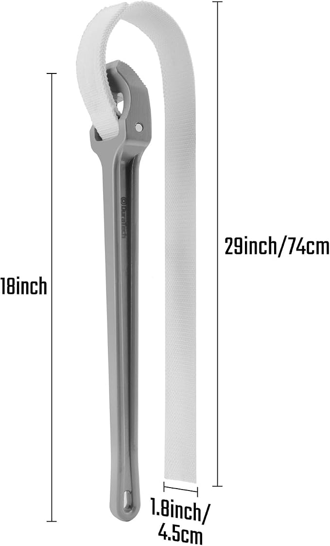 DURATECH Strap Wrench 18" Handle, Adjustable Nylon Strap Pipe Wrenches, Oil Filter Strap Opener Wrench (Pack of 2)