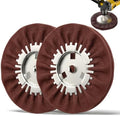 8" Non-Woven Airway Satin Buffing Wheel, 2 PCS Hard Polishing Wheel for Angle Grinder, Ideal for Sanding & Polishing Aluminum, Stainless Steel (5/8" Arbor Hole)