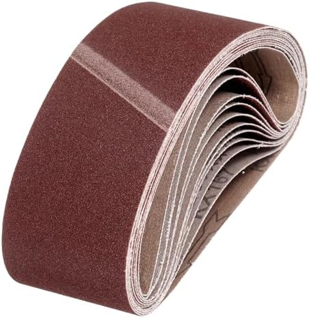 HARFINGTON 4 x 24 Inch Sanding Belts, 10 Pcs 100 Grits Aluminum Oxide