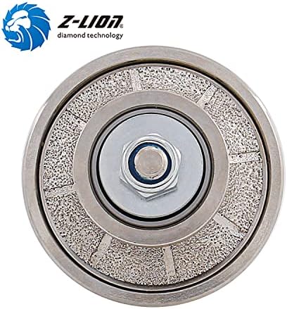 Z-LION B10 3/8" Diamond Hand Profile Wheel Router Bit Half Profiler Wheel for Granite Concrete Marble Edge with 5/8"-11 Thread