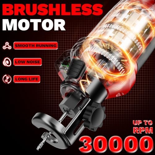 Cordless Drywall Cut-Out Tool Compatible with Milwaukee 18V Battery, 3 Speed Adjustable Brushless Rotary Saw with Up to 30000 RPM, Compact Spiral Saw Kit for Wood,Drywall,Tiles,plastic (Tool Only)