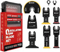 EZARC 7PCS Oscillating Saw Blades, Titanium Multitool Blades for Wood Metal, Multitool Blades Kits with Arc Edge Japanese Teeth Fit Dewalt Milwaukee Bosch
