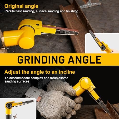 3/8" Pneumatic Belt Sander Set - 14pcs Belts, Grit 60/80/120