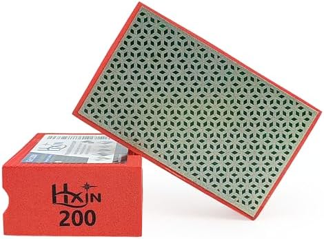 Diamond Hand Polishing Pad Diamond Sanding Block Foam Backed Diamond Sponge Sanding Pads for Wet or Dry Grinding polishing for Granite Marble Stone Tile Glass Ceramic (1, 200# Cubic)