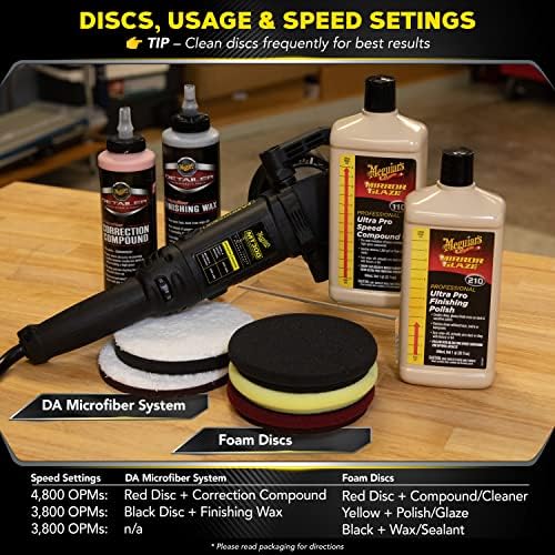 Meguiar's MT300 Variable Speed Dual Action Polisher, Professionally Designed Car Scratch Remover and Car Polisher with Digital Torque Management, 1 Count