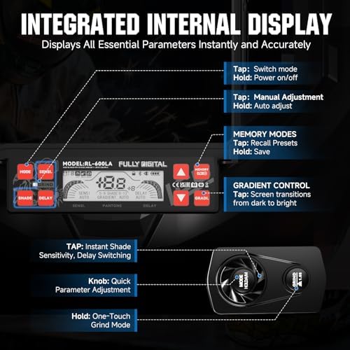 ANDELI Intelligent Auto-Shade Welding Helmet, 3-Sided Auto Darkening