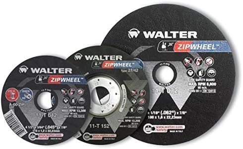 Walter Zip Wheel™ Cut-Off Wheel, 4.5" X 3/64" X 7/8'' T1, Pack of 25 (11T042)