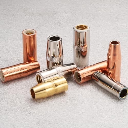 HARFINGTON 5pcs Mig Welding Gun Nozzle 1/2" Orifice KP2742-1-50R Gas Welding Gun Nozzle Copper Nickel Plating Welding Gun Accessory for 250L PRO Curve 200 MIG Gun 200A/300A/400A Parts