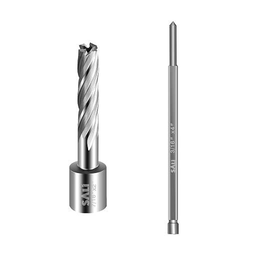 SALI Annular Cutter Diameter 7/16 Inch with Weldon Shank 3/4" (with 2 Flats) Cutting Depth 2" Mag Drill Bit for Magnetic Drill Press HSS Fully Ground Drill with One 3/16"*4" Pilot Pin