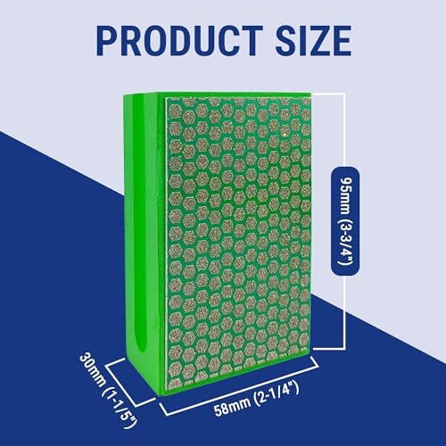 Diamond Hand Polishing Pad Diamond Sanding Block Foam Backed Diamond Sponge Sanding Pads for Wet or Dry Grinding polishing for Granite Marble Stone Tile Glass Ceramic (1, 60# Hexagon)