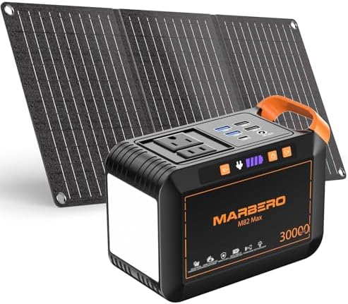 MARBERO 111Wh Solar Generator with Panels Included Solar Panel Kit 30W