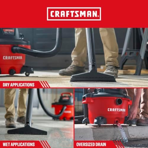 CRAFTSMAN CMXEVBE17594 12 Gallon 6.0 Peak HP Wet Dry Shop Vacuum