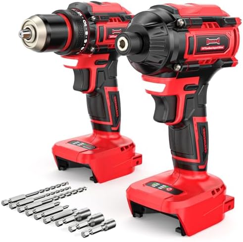 Cordless Drill and Impact Driver Combo Kit Compatible with Milwaukee 18V