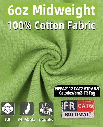 BOCOMAL FR Shirts for Summer Breathable Vented Mesh Flame Resistant Henley