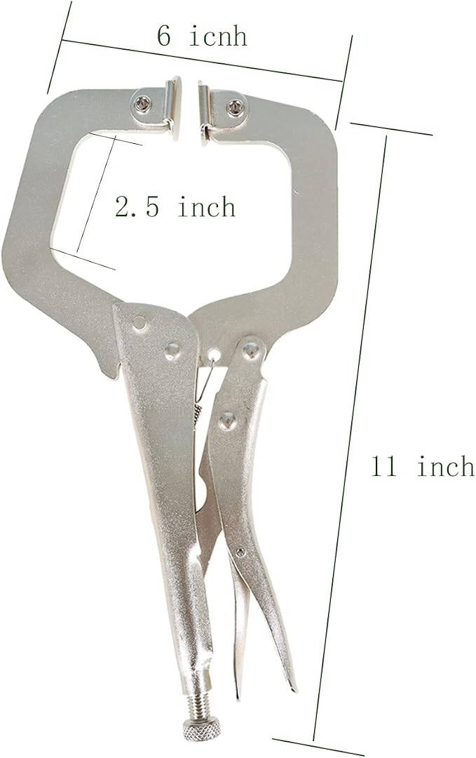10Pcs 11 Inch Locking C Clamps with Swivel Pads Locking Alloy Steel C Clamps Set Heavy Duty C-Type Locking Plier Table and Tool Vise Grip.