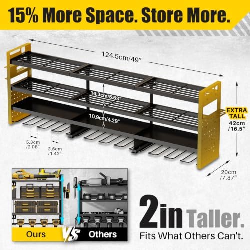 Large 49'' Wide Power Tool Organizer Wall Mount, 4-Tier