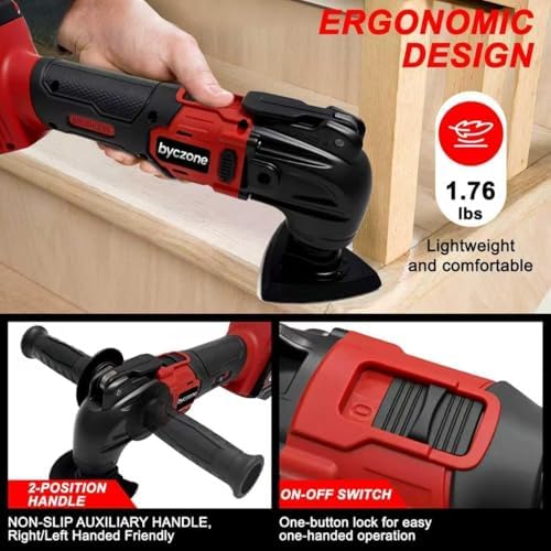 Oscillating Multi Tools for Milwaukee 18V Battery, Cordless Multitool with 6 Variable Speed 8,500-21,000 RPM, 23PCS Sanding and Cutting Oscillating Tool [Tool Only]