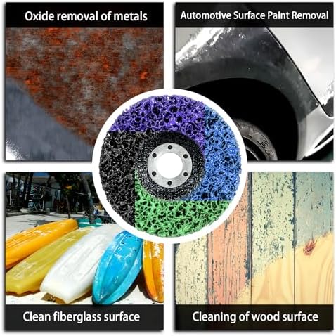 12-Pack Paint Stripper Discs for Angle Grinder, 4-1/2" x 7/8" - Multi-Surface Rust, Paint, and Oxide Removal Wheels for Metal and Wood