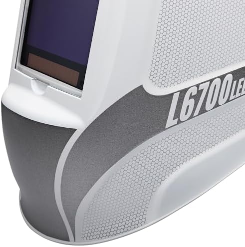 Eastwood L6700 Large View MIG TIG Auto Darkening Welding Helmet Matte White with LED Light