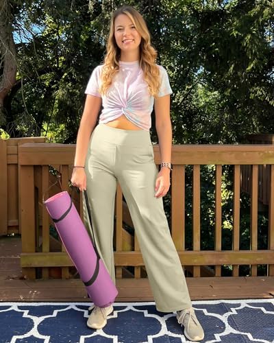 G4Free Yoga Pants for Women Wide Leg Pants with Pockets High Waisted