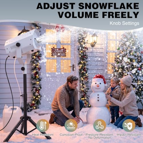 1500W Snow Machine with Stand, Adjustable Snowflake Volume