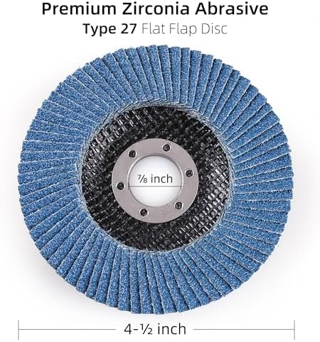 LotFancy 20PCS Flap Discs 4 1/2 for Angle Grinder, Premium Zirconia 40 60 80 120 Grit Sanding Disc, Type 27, 4.5" x 7/8” Grinding Wheels Welding Tools for Metal, Stainless Steel