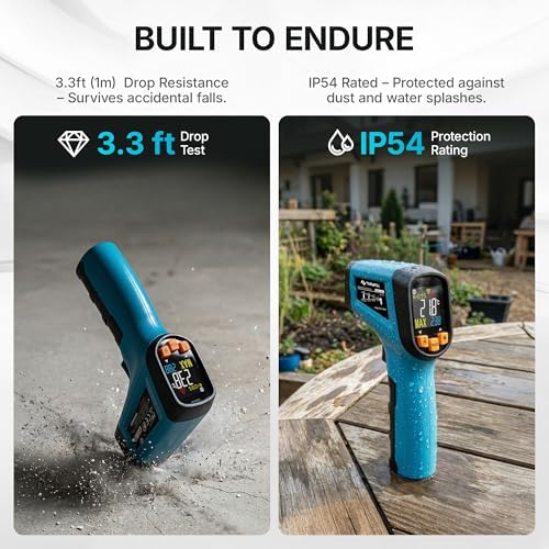 Tilswall Infrared Thermometer, Laser Temperature Gun -58°F~1112°F, Blue