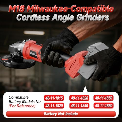 Cordless Angle Grinder Compatible with Milwaukee 18V Battery(NO Battery)