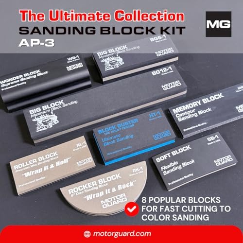 Motor Guard - 8Pc Sanding Block Assortment (AP-3), One Size