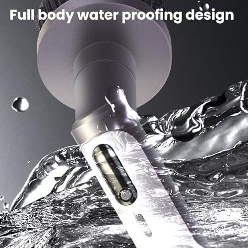Asixxsix Electric Spin Scrubber, Cordless Cleaning Brush with 4000mAh Battery, 4 Replaceable Brush Heads, Detachable Telescopic Handle, 2 Speed Adjustable, for Bathroom Tile Bathtub