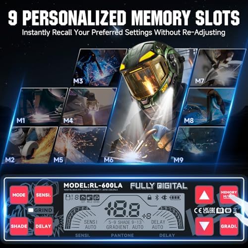 ANDELI Smart Auto-Adjust Welding Helmet with 2 LEDs, 3-Sided Auto Darkening