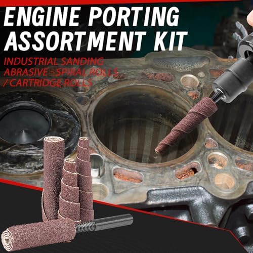 SI FANG 68Pcs Sanding Rolls Cylinder Head Porting Kit for 1/4 Die Grinder