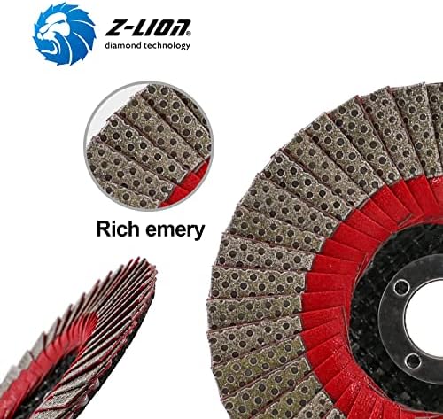 Z-LION 2 Pcs 4" Flap Sanding Disc Diamond Electroplated Grit 60 Sanding Sandpaper Wheel