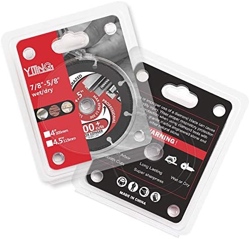 YIJING 2Pcs 4.5" Diamond Metal Cutting Disc, 7/8"-5/8" Arbor, 1,000+ Cuts, Black, 115mm, 13200 RPM Max, Industry Diamond, Compatible with Metal, Stainless Steel, Steel