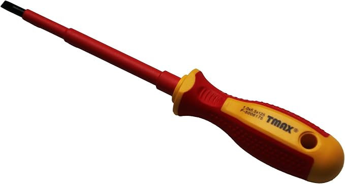 TMAX 1000V VDE Insulated Electrician Magnetic Screwdriver, 5.5mm 7/32" Flat