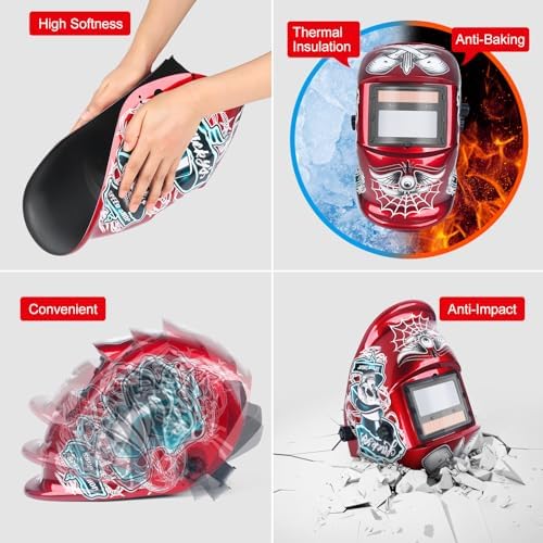 Welding True Color Helmet Auto Darkening Mask with Adjustable Shade Range 4/9-13 for TIG MIG ARC Welder Hood…