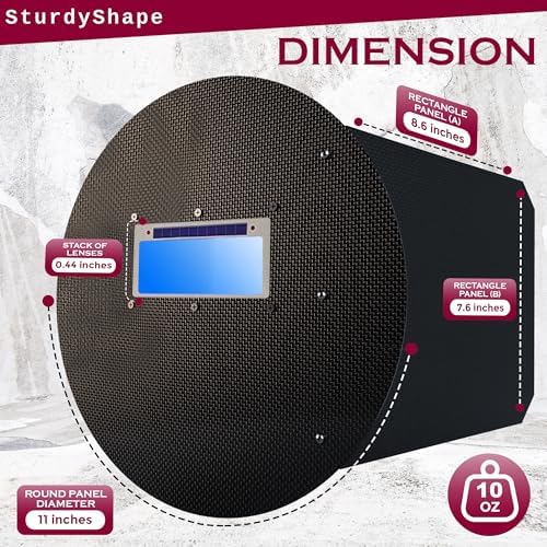 SturdyShape Pancake Welding Hood Ultralight for Pipeline Welders 10oz Carbon Fiber Pipeliner Helmet, Right or Left Hand Use Unique Design for Automotive & Custom Fabrication Workers (Carbon Fiber)
