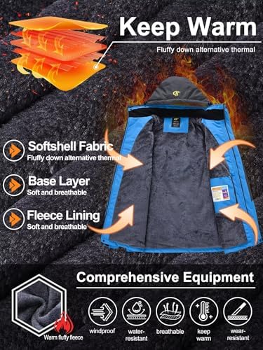 QPNGRP Mens Waterproof Ski Snowboard Jacket Winter Windproof Snow Coat