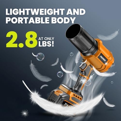 Cordless Leaf Blower with 2 Batteries & Charger - 990,000 RPM Electric Handheld Blower, Lightweight for Lawn, Yard, Patio, Garden Care - Orange